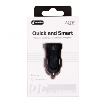 Auto adapteris lādētājs 1xUSB, 2.4A  OnePlus melns 