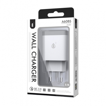 Charger 1xUSB,  220V 3.1A  OnePlus white 