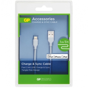 Cable GP USB-lightning  2.4A, 1m (iPhone) 