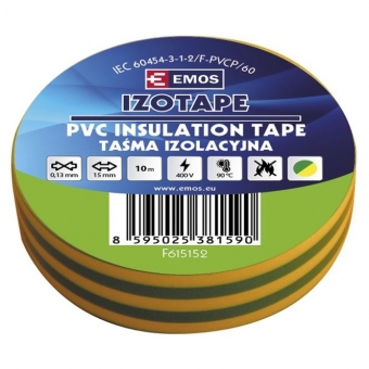 PVC. insulation tape Izotape 15/10 (green/yellow) 