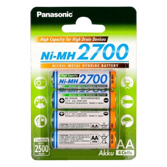 Akums. Panasonic Nimh HR6 (AA) 2700 MAH 4BC 