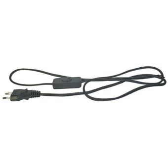 Flat cable 2 m. 2x0.75 mm. with switch (black) 