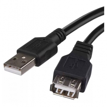 USB kabelis USB 2,0 A/M-A/F 2 M Black 