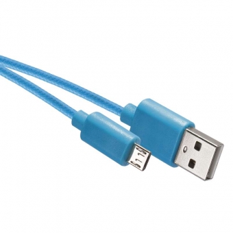Kabelis USB 2.0 A/M - micro B/M 1m (zils) 