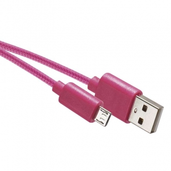 Kabelis USB 2.0 A/M - micro B/M 1m (rozā) 