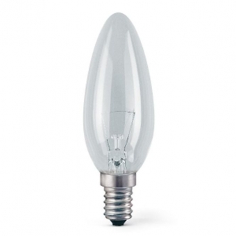 Incandescent light bulb E14 40W, ISKRA candle, for industrial use 
