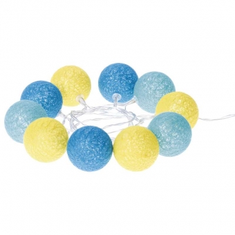 LED garland - cotton balls summer 2xAA WW, TIMER 