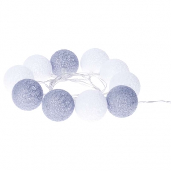 LED garland - cotton balls winter 2xAA WW, TIMER 